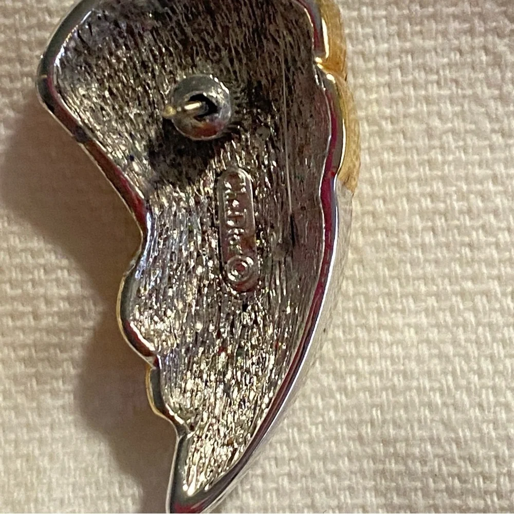 Rare Vintage Christian Dior Angel Wings Pierced Earrings in Silver/Gold With CZs - Picture 3 of 7